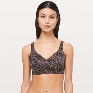 Lululemon Like Nothing Bra Lacescape Spanish Rose Black 36B